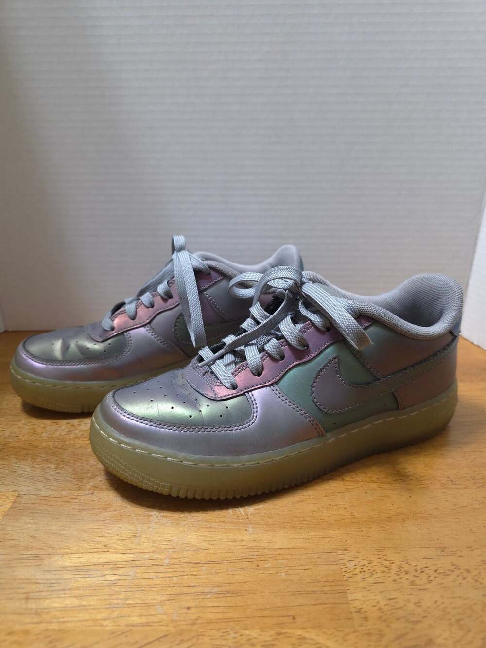 Nike Air Force 1 LV8 GS Iridescent Anthracite Stealth Kids Youth Sneakers